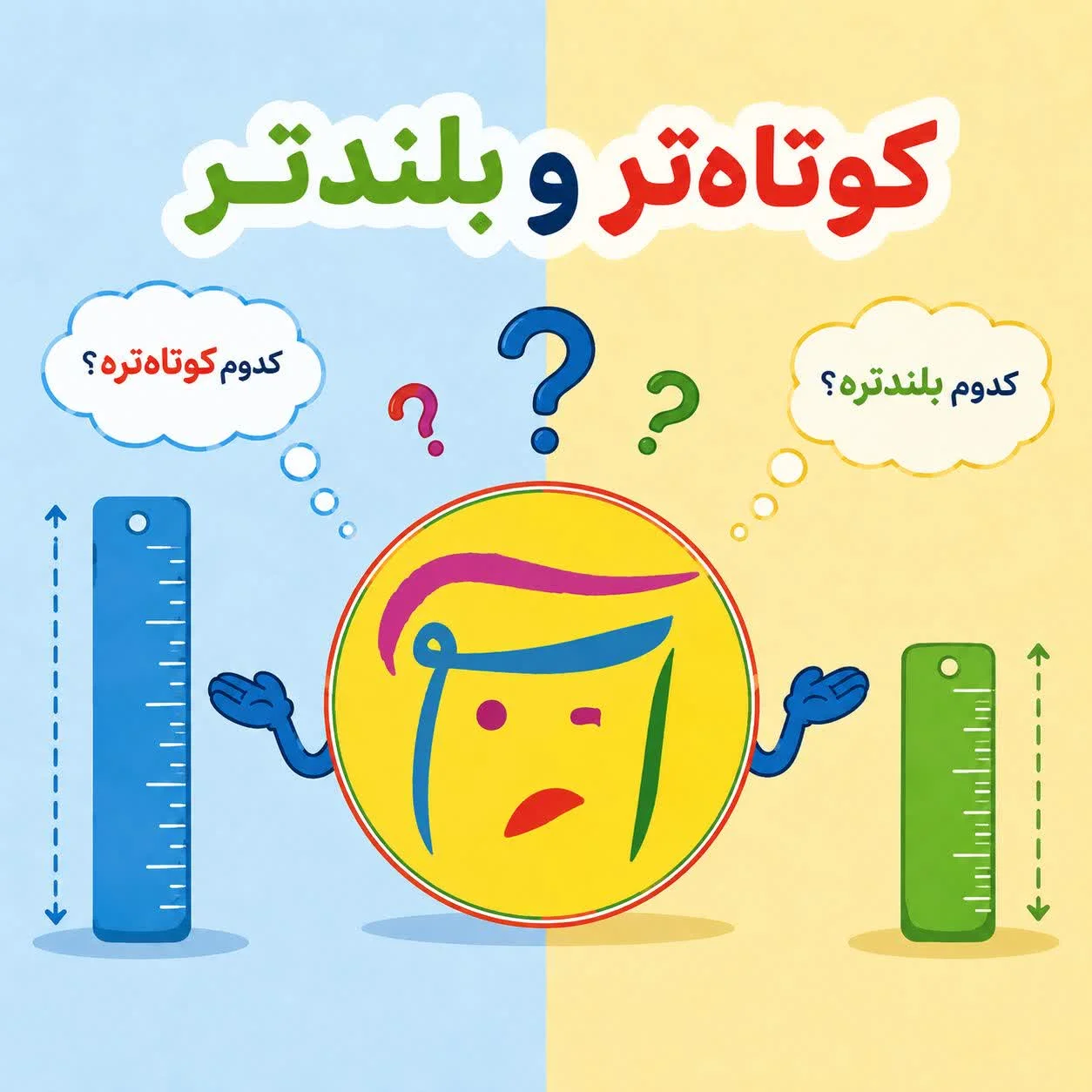 چرا کودکان در درک مفاهیم «بلندتر و کوتاهتر» مشکل دارند؟ 19 بلندتر و کوتاه تر رو به کودکان آموزش دهیم