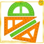 ست ترسیم معلم (4 تکه) چوبی معلم